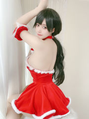 [Net Red COSER Photo] Anime Blogger Ogura Chiyo w - Red Christmas Gift Skirt